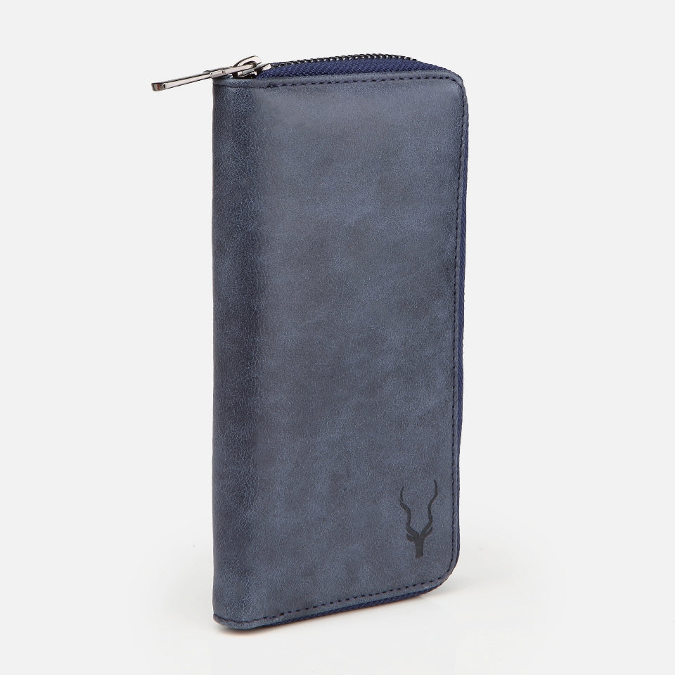 Genuine Leather Navy Blue Women's Wallet