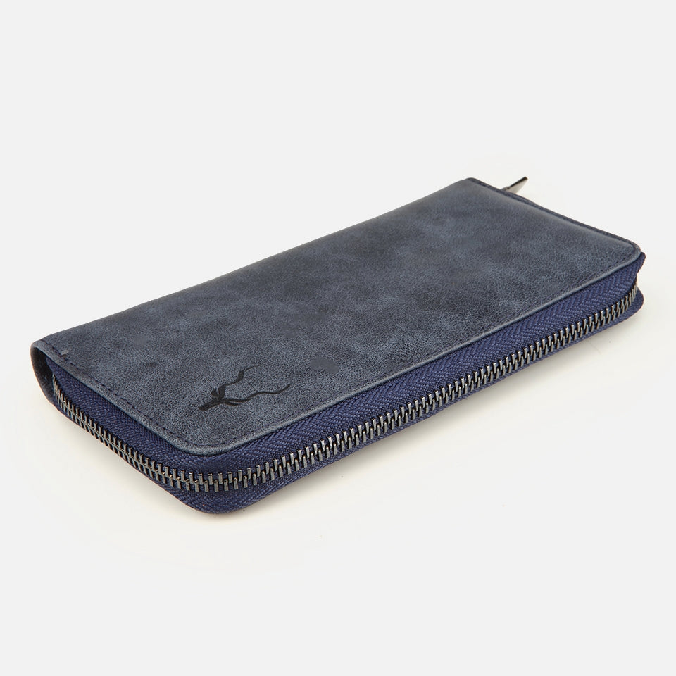 Genuine Leather Navy Blue Women's Wallet