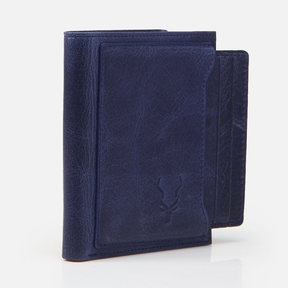 Genuine Leather Navy Blue Men's Wallet