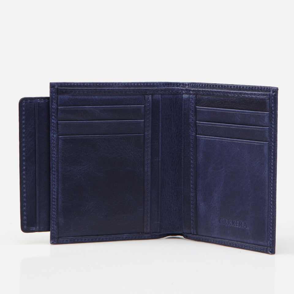 Genuine Leather Navy Blue Men's Wallet