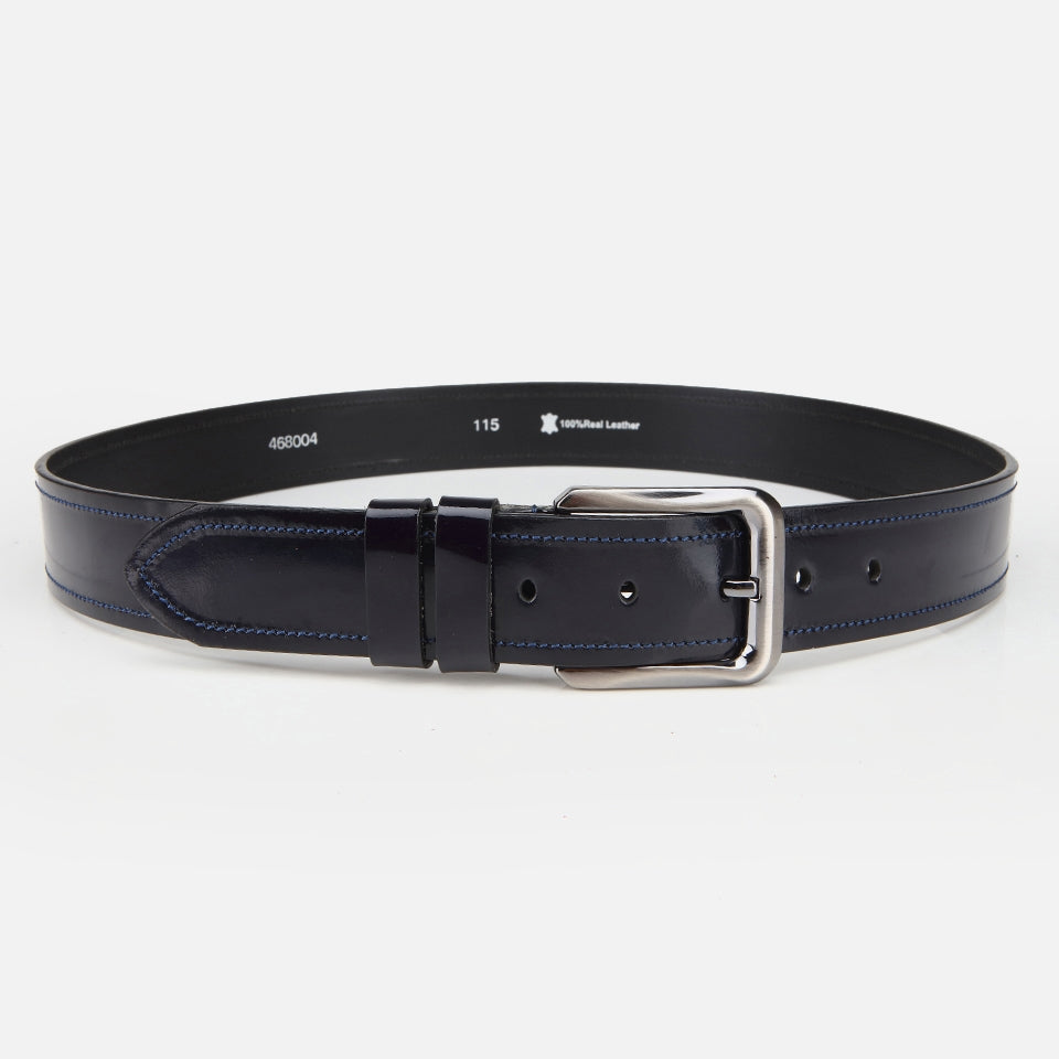 Genuine Leather Navy Blue Men's Belt