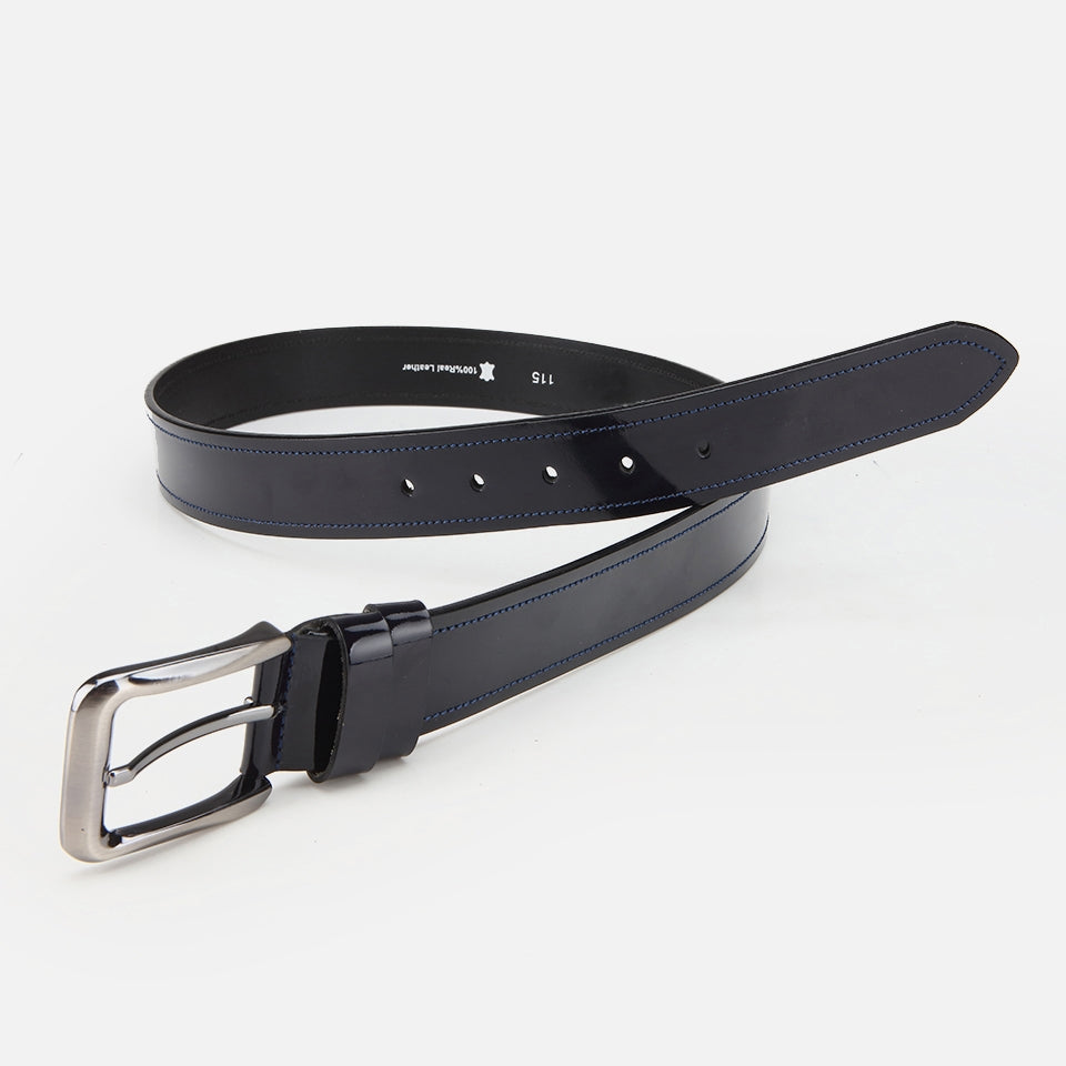 Genuine Leather Navy Blue Men's Belt