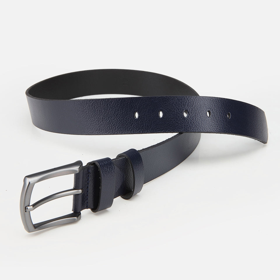 Genuine Leather Navy Blue Men's Belt