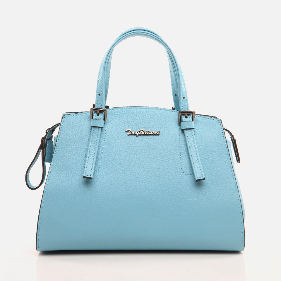 Genuine Leather Light Blue Women's Bag