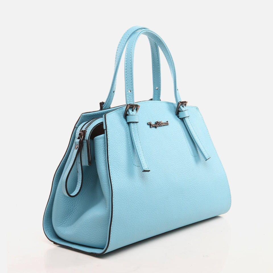 Genuine Leather Light Blue Women's Bag