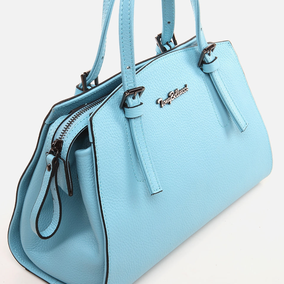 Genuine Leather Light Blue Women's Bag