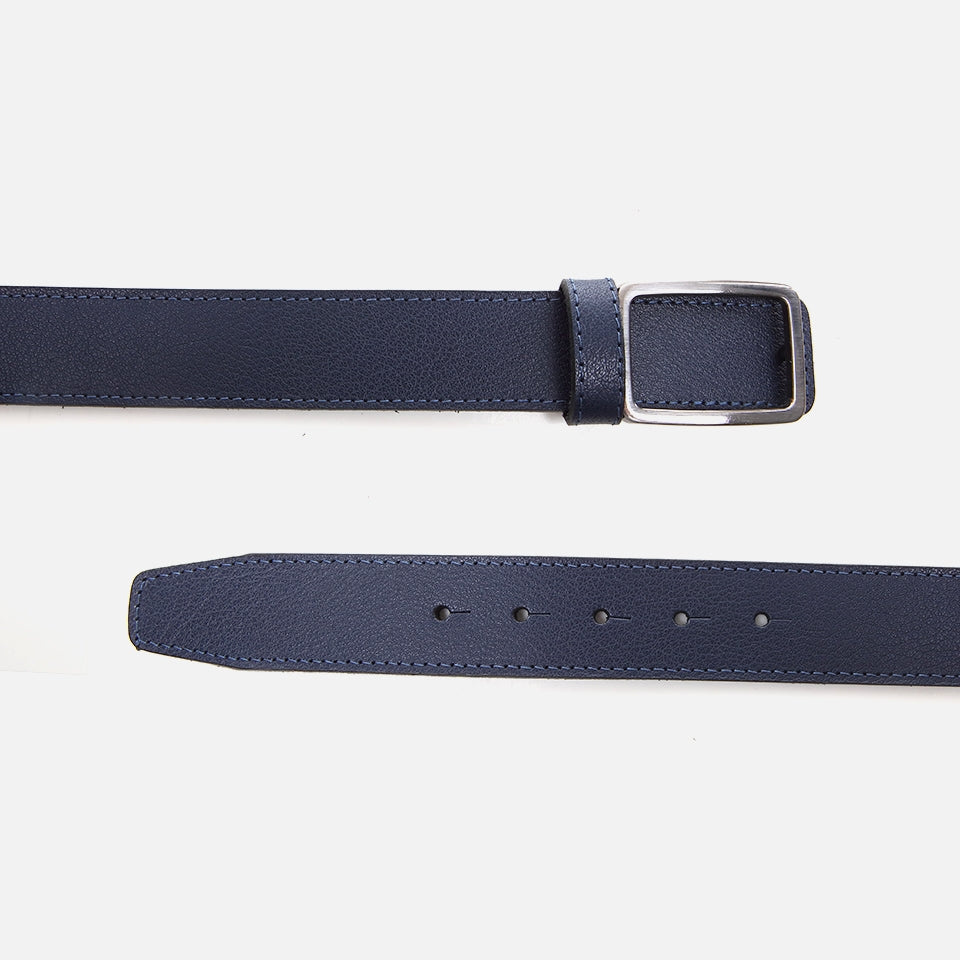 Genuine Leather Navy Blue Men's Belt