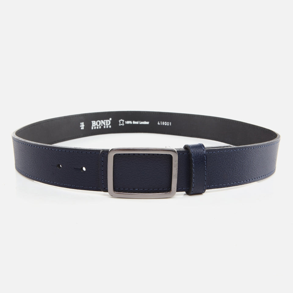 Genuine Leather Navy Blue Men's Belt