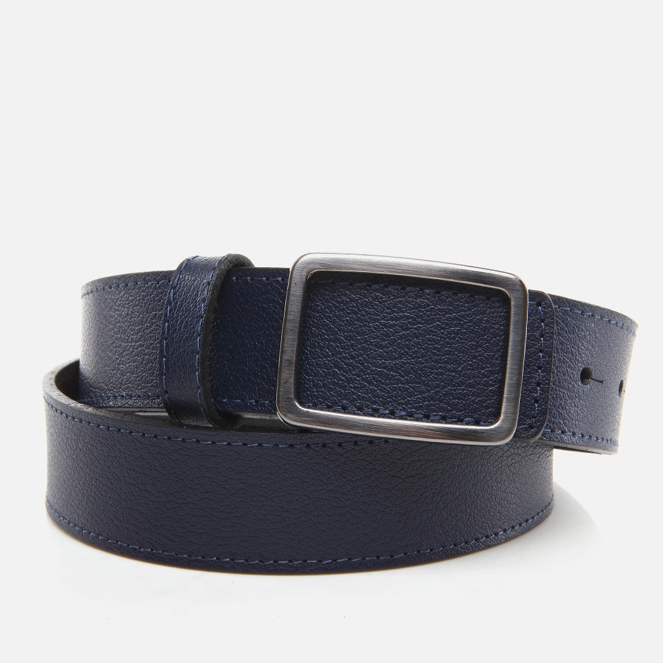 Genuine Leather Navy Blue Men's Belt