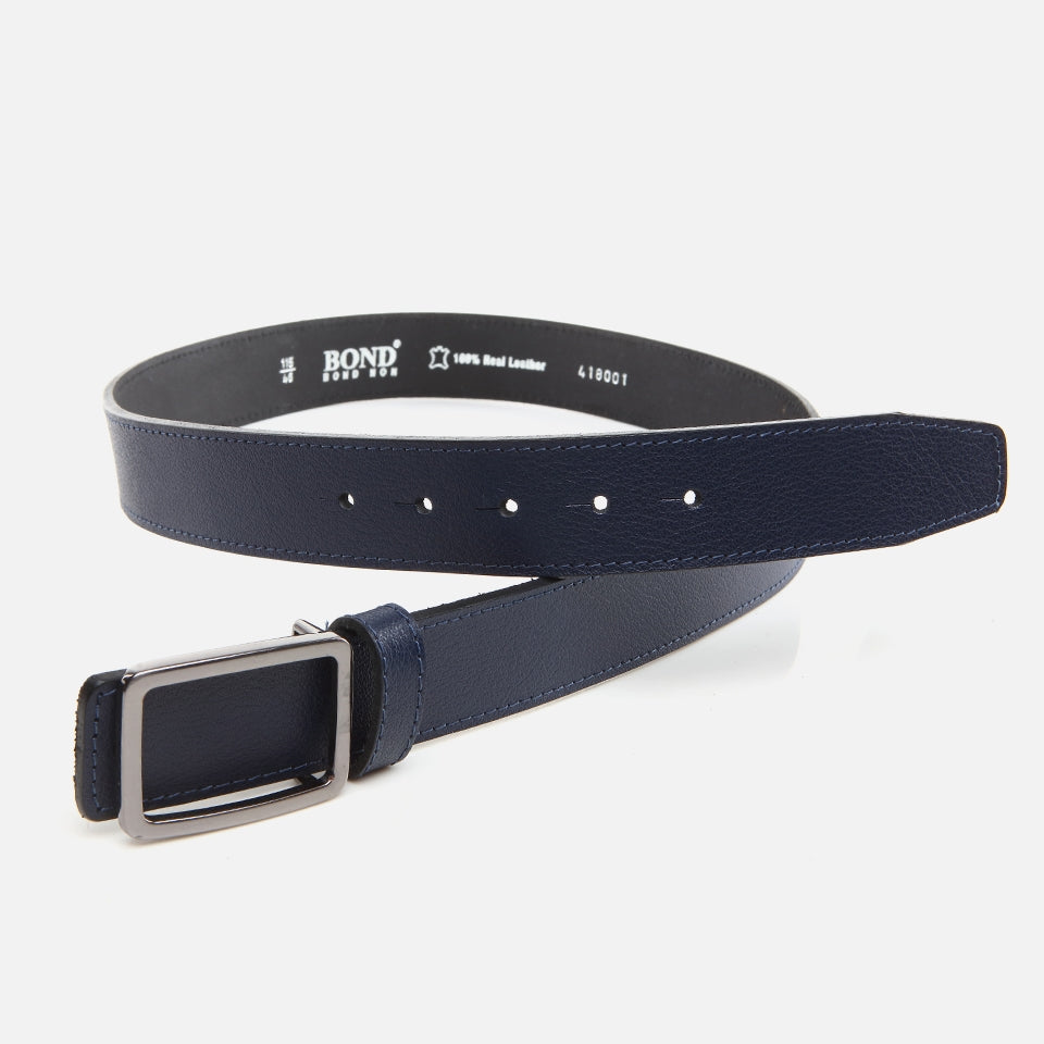 Genuine Leather Navy Blue Men's Belt