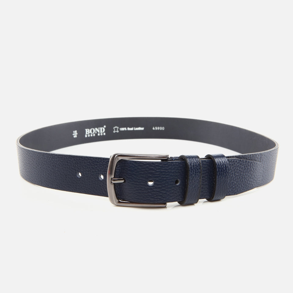 Genuine Leather Navy Blue Men's Belt