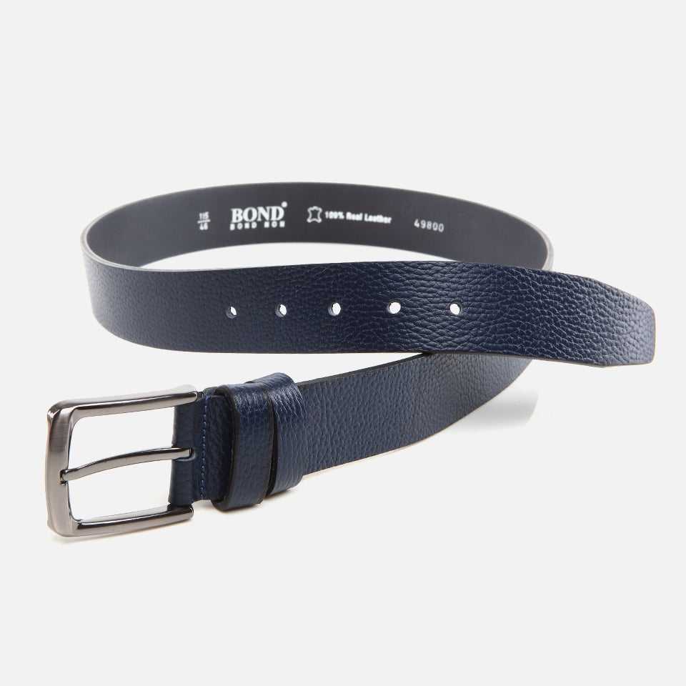 Genuine Leather Navy Blue Men's Belt