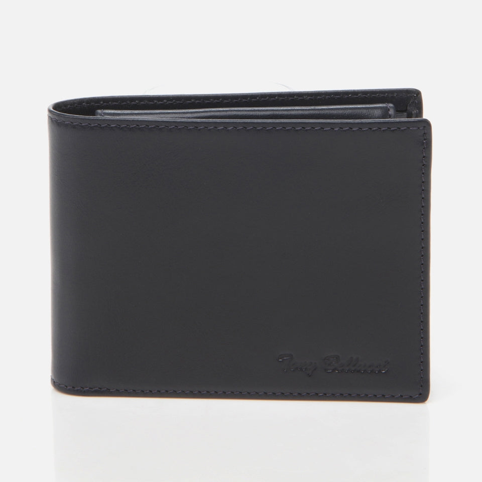 Genuine Leather Navy Blue Men's Wallet