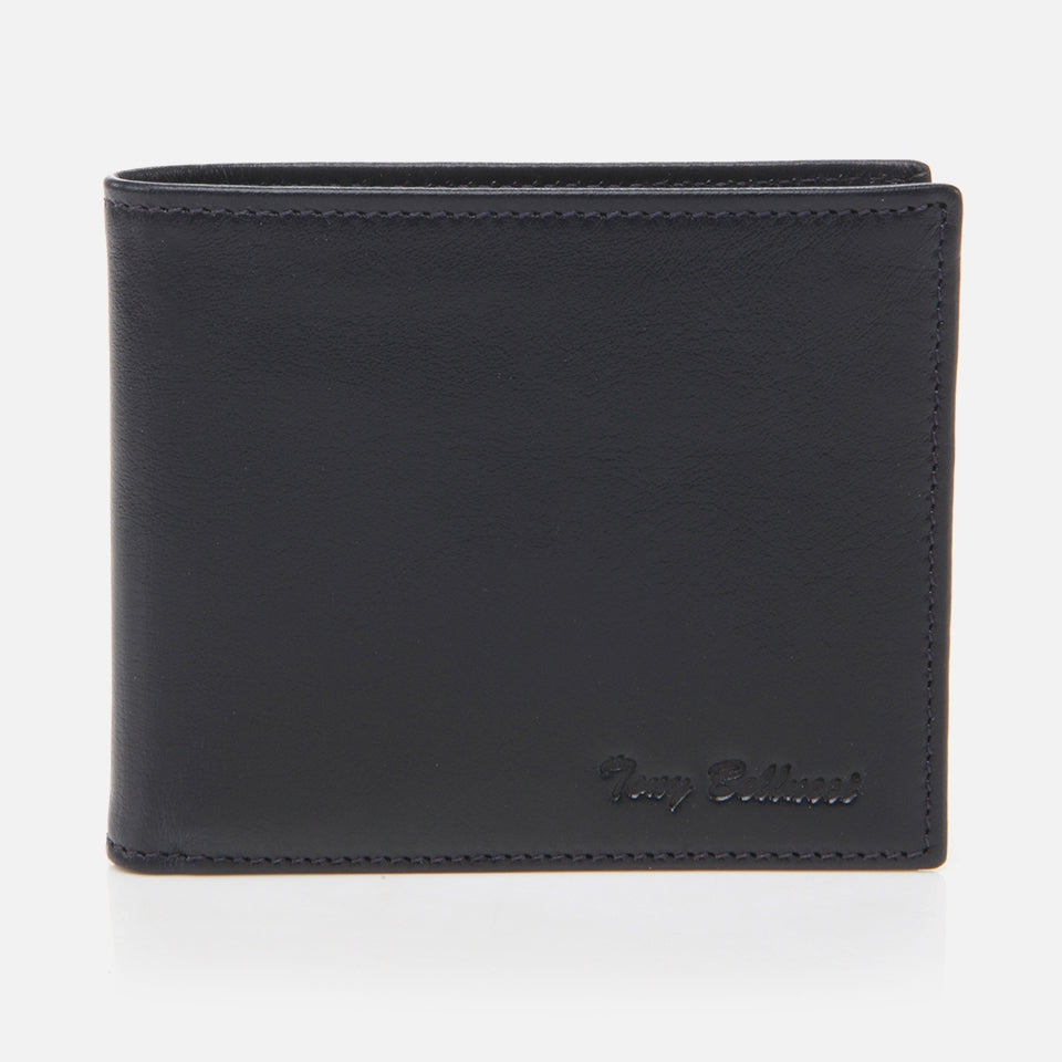 Genuine Leather Navy Blue Men's Wallet