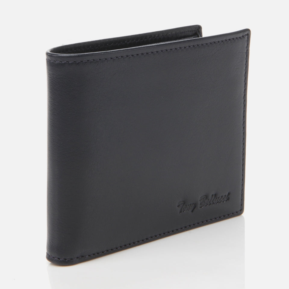 Genuine Leather Navy Blue Men's Wallet