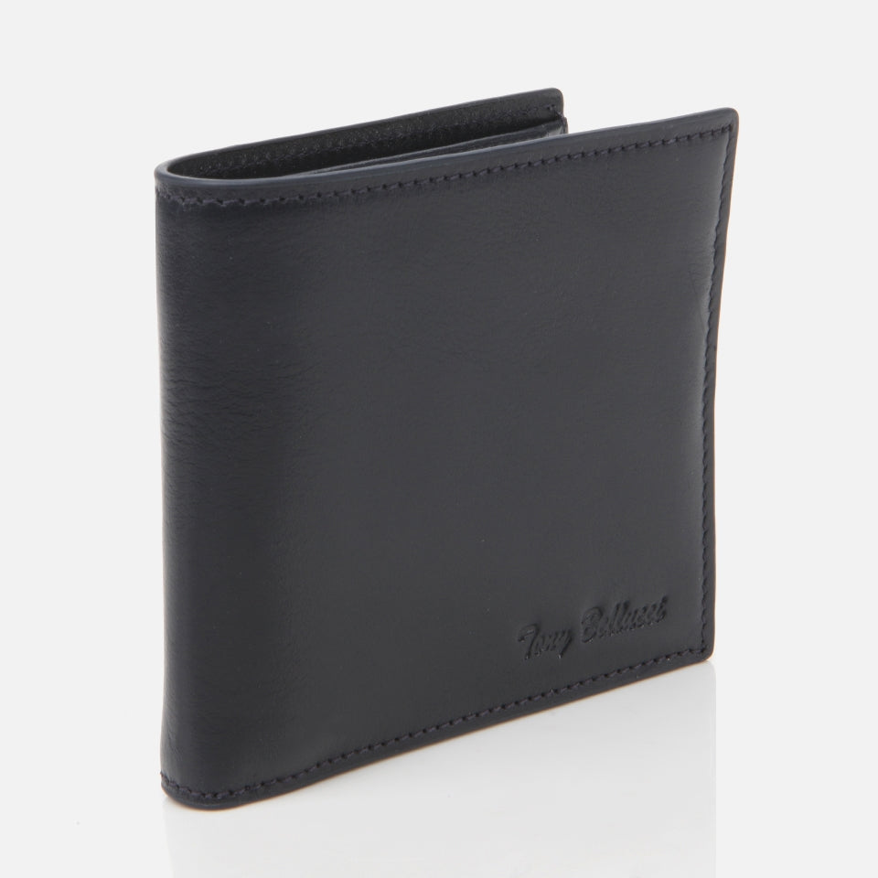 Genuine Leather Navy Blue Men's Wallet