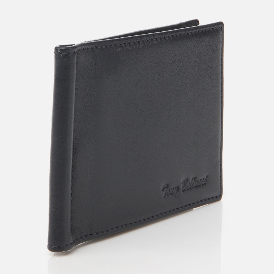 Genuine Leather Navy Blue Men's Wallet