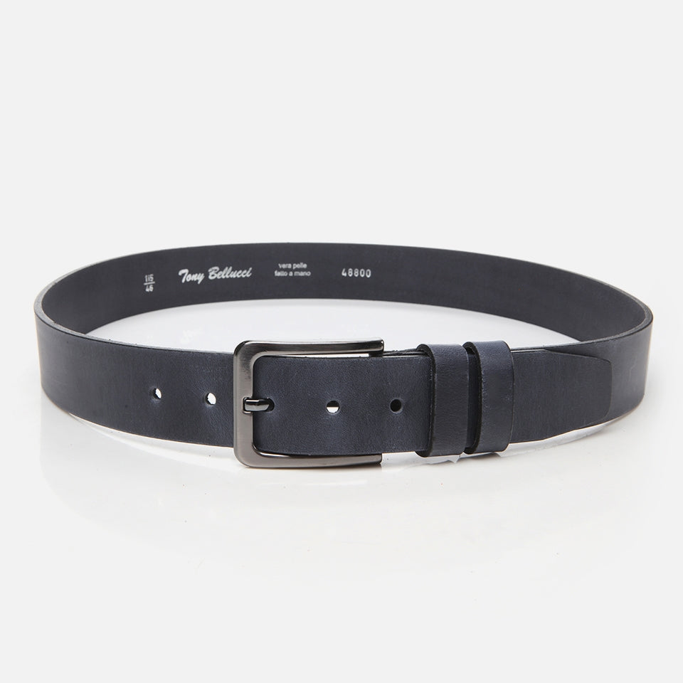 Genuine Leather Navy Blue Men's Belt
