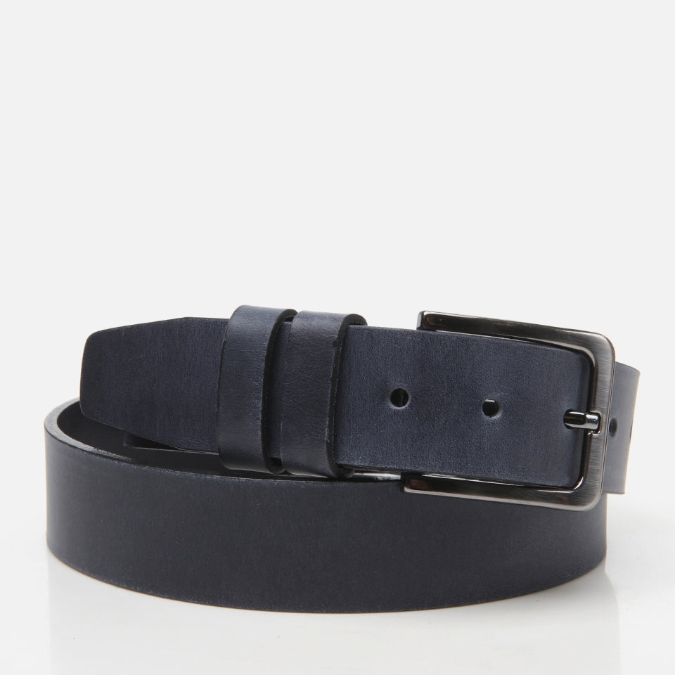 Genuine Leather Navy Blue Men's Belt