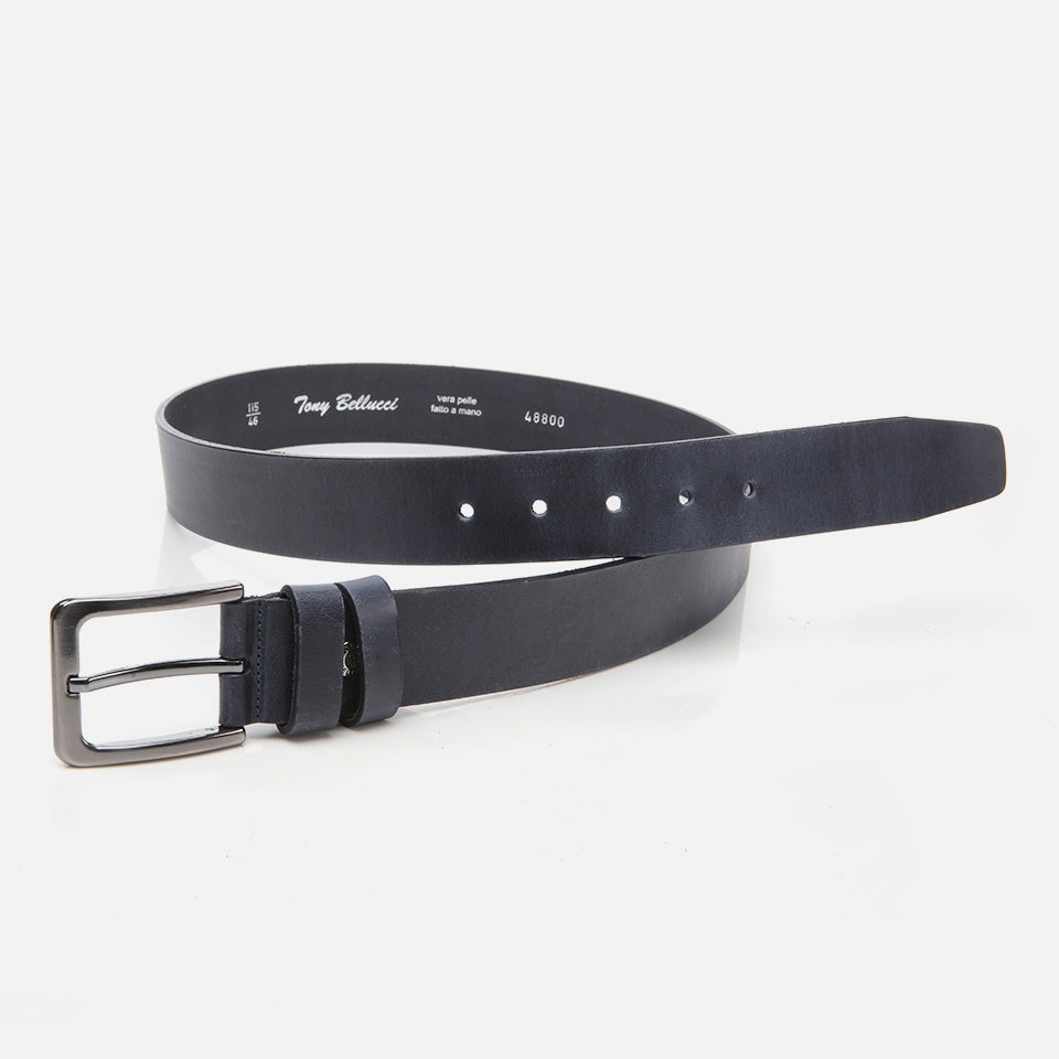 Genuine Leather Navy Blue Men's Belt