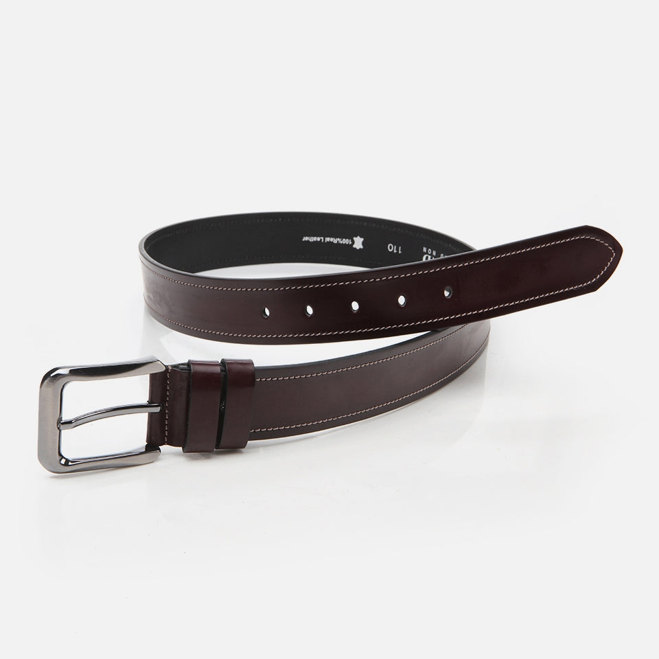 Genuine Leather Burgundy Men's Belt