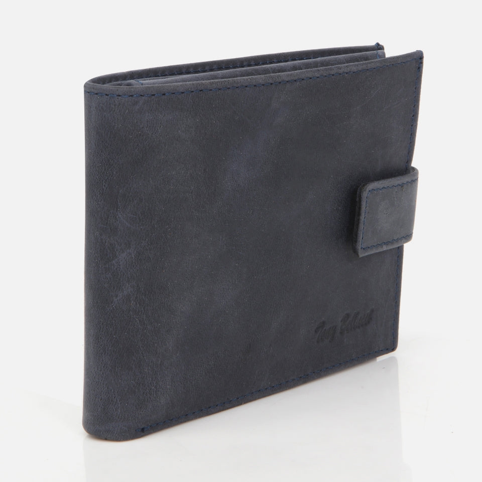 Genuine Leather Navy Blue Men's Wallet