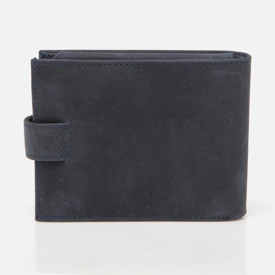 Genuine Leather Navy Blue Men's Wallet