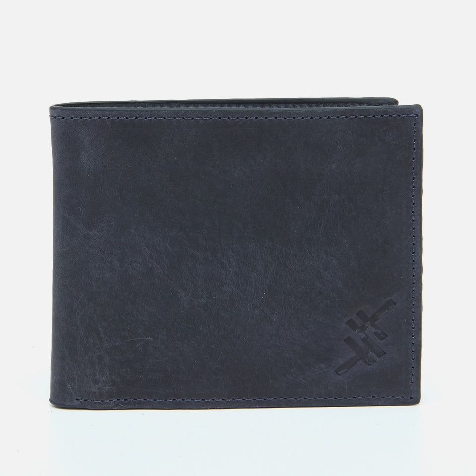 Genuine Leather Navy Blue Men's Wallet