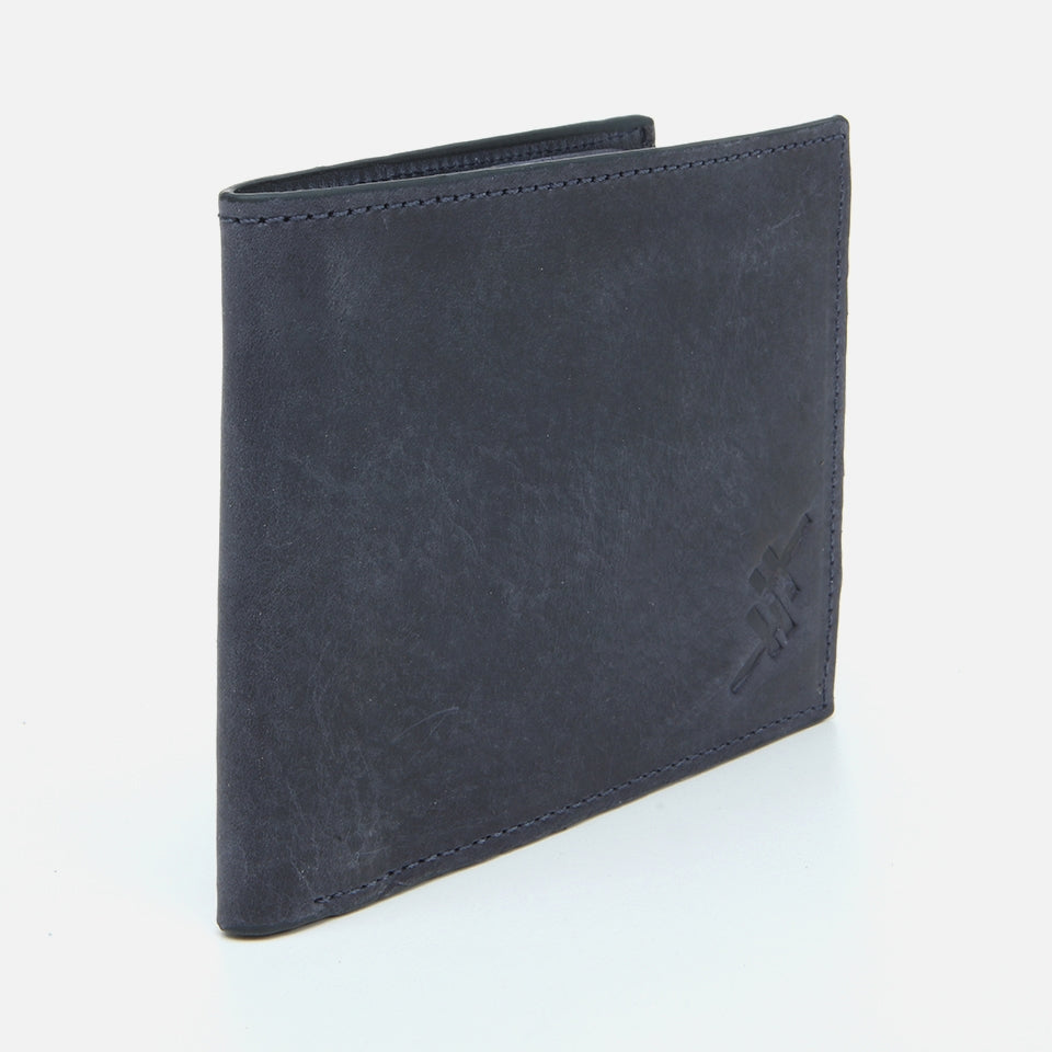 Genuine Leather Navy Blue Men's Wallet