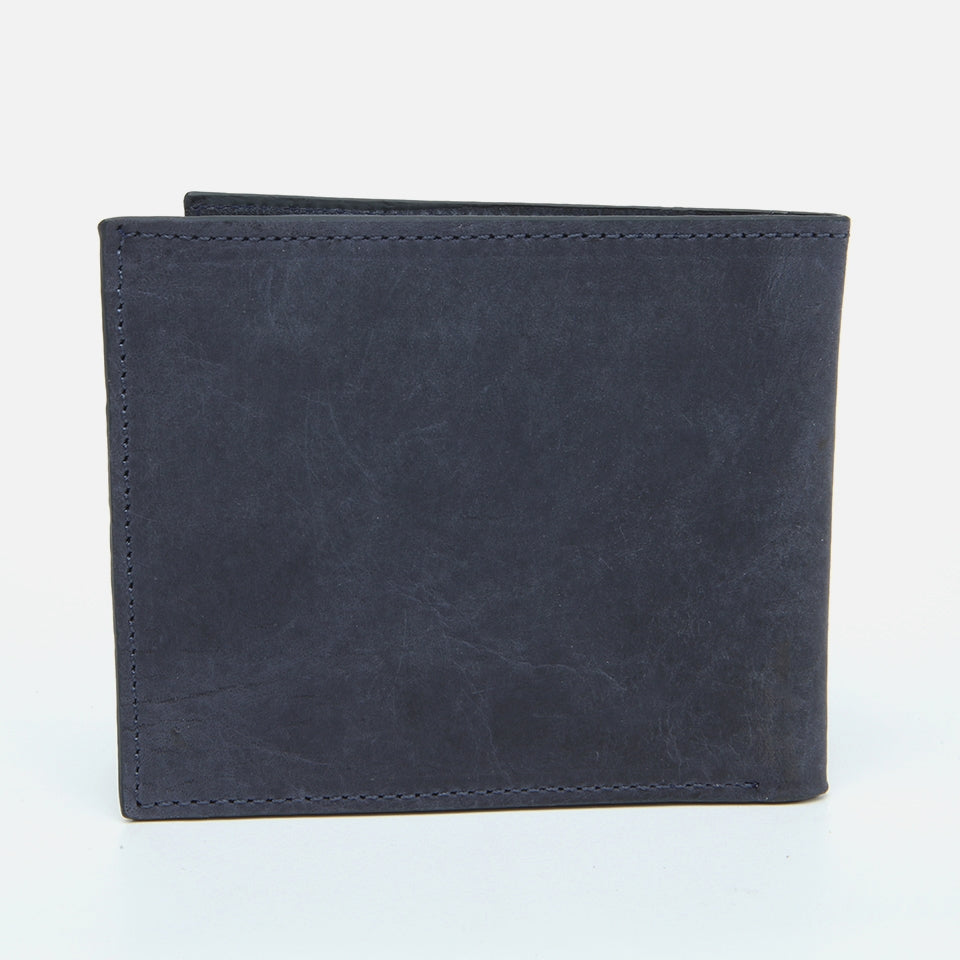 Genuine Leather Navy Blue Men's Wallet