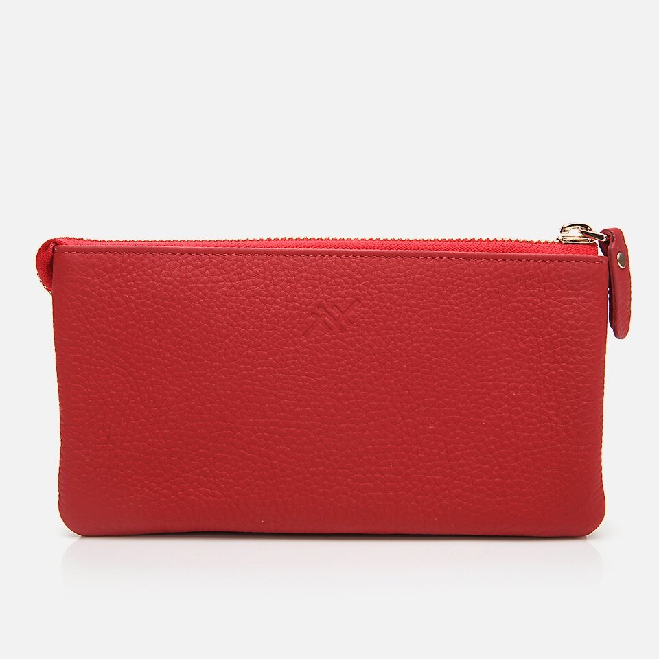 Genuine Leather Red Women's Portfolio