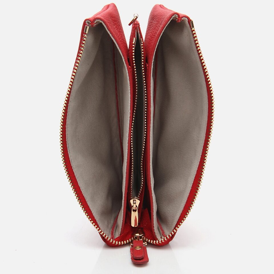 Genuine Leather Red Women's Portfolio