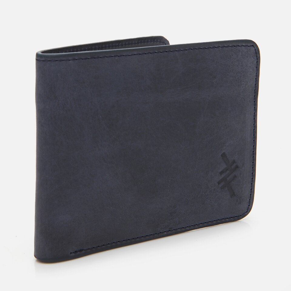 Genuine Leather Navy Blue Men's Wallet