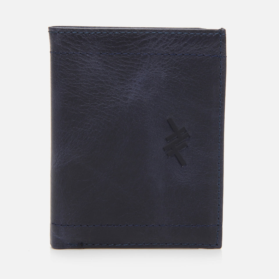 Genuine Leather Navy Blue Men's Wallet
