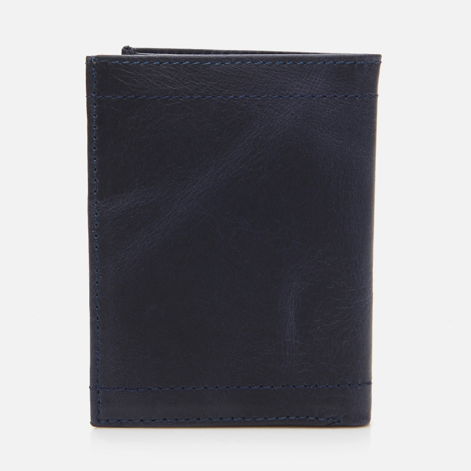 Genuine Leather Navy Blue Men's Wallet