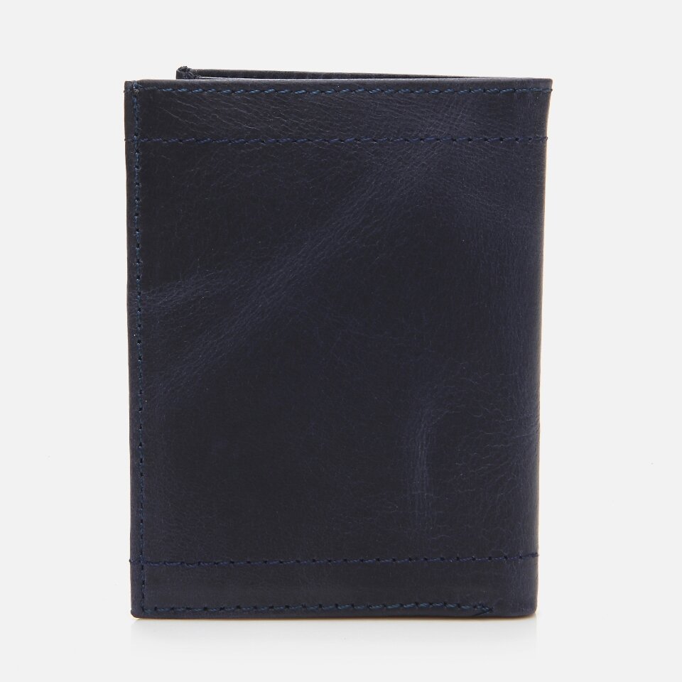 Genuine Leather Navy Blue Men's Wallet
