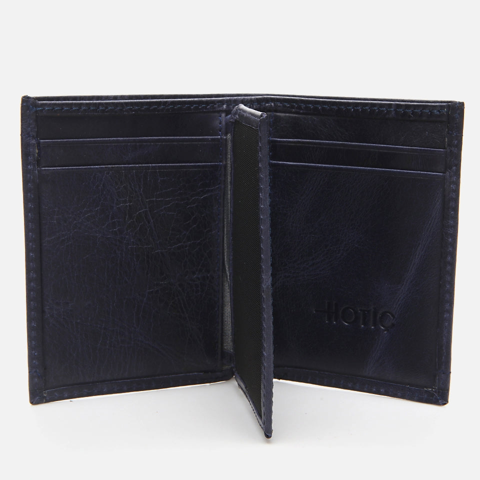 Genuine Leather Navy Blue Men's Wallet