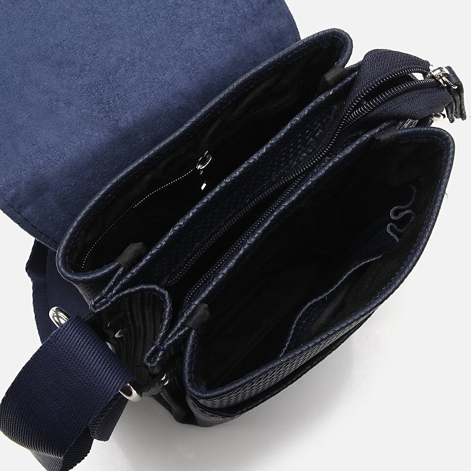 Genuine Leather Navy Blue Men's Bag