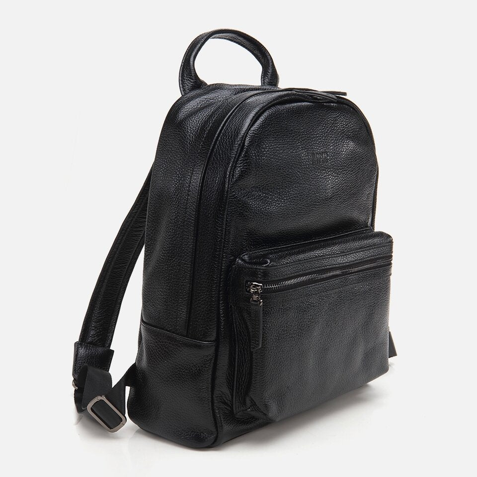 Genuine Leather Black Men's Backpack