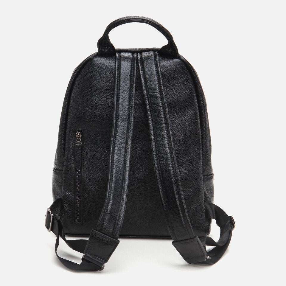 Genuine Leather Black Men's Backpack