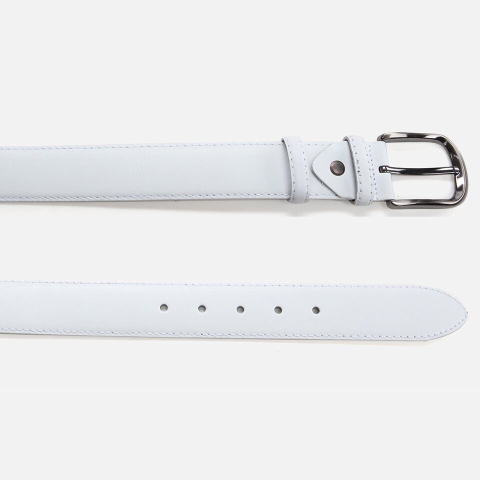 Genuine Leather White Men's Belt