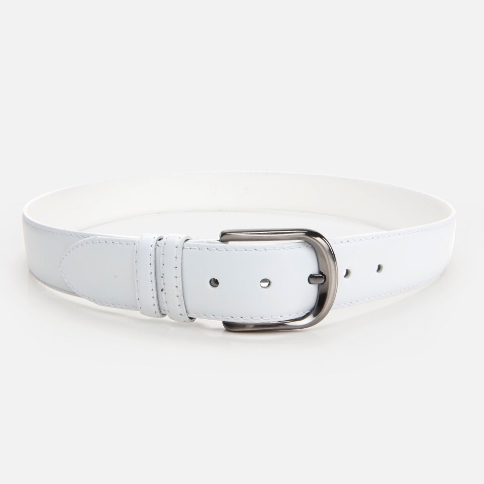 Genuine Leather White Men's Belt