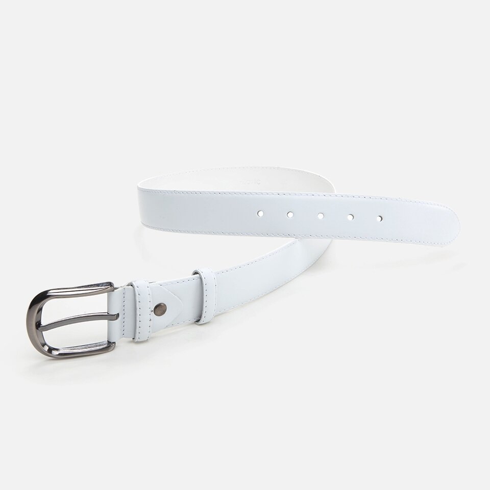 Genuine Leather White Men's Belt