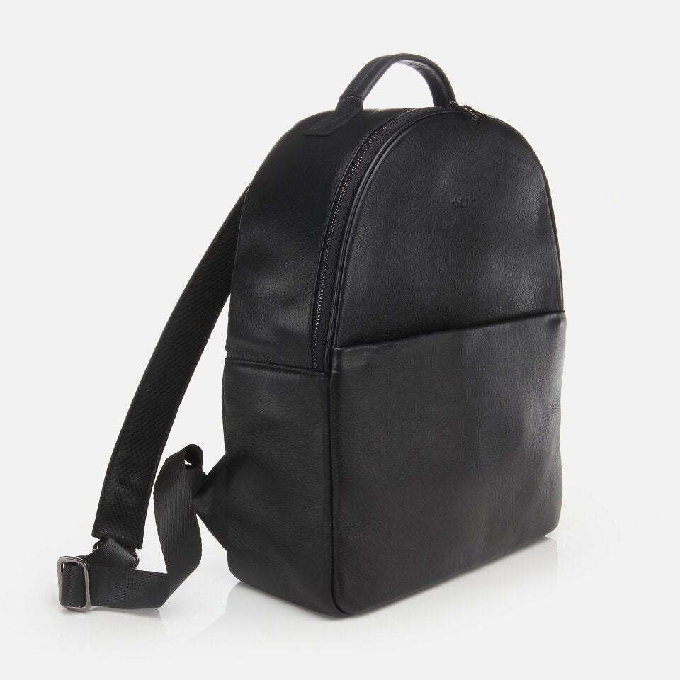 Genuine Leather Black Men's Backpack