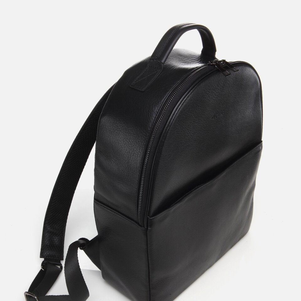 Genuine Leather Black Men's Backpack