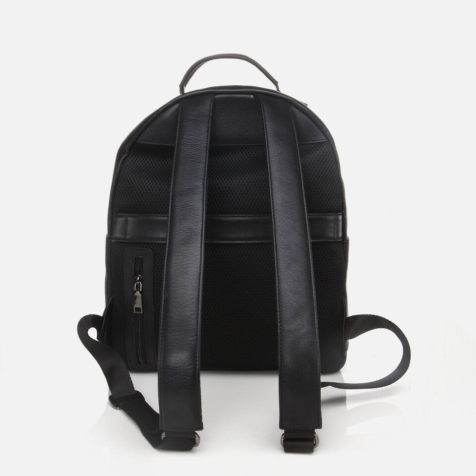 Genuine Leather Black Men's Backpack