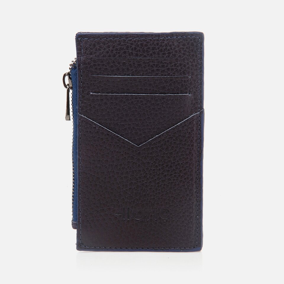 Genuine Leather Navy Blue Men's Wallet