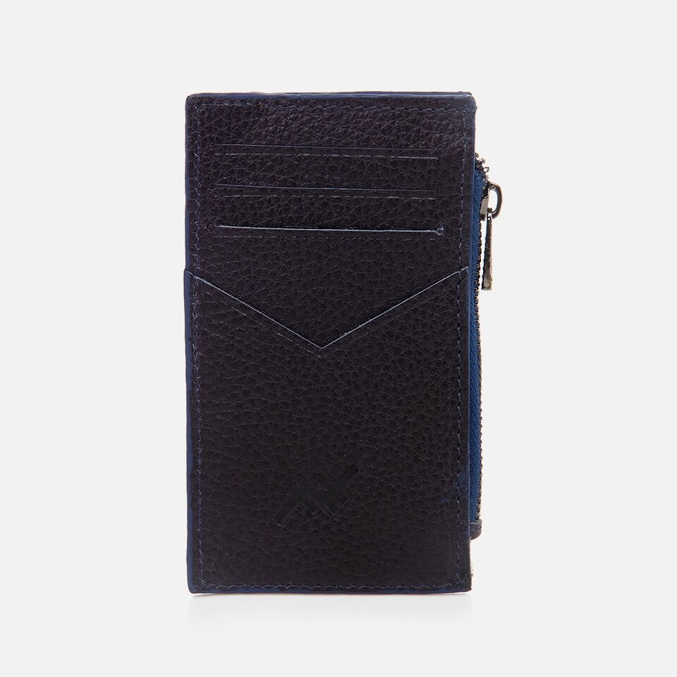 Genuine Leather Navy Blue Men's Wallet
