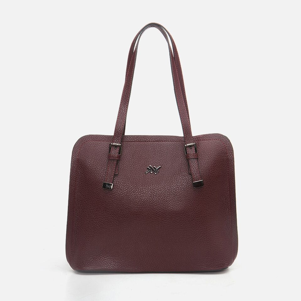 Genuine Leather Maroon Women's Bag