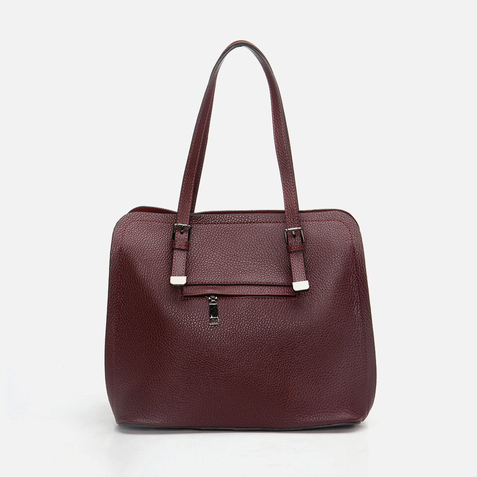 Genuine Leather Maroon Women's Bag
